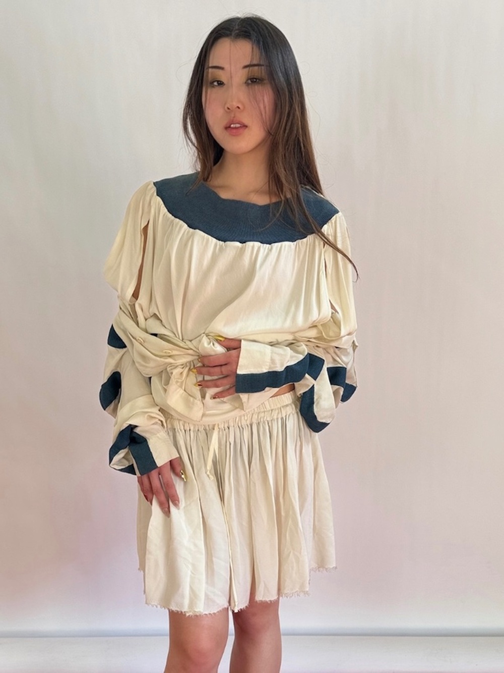 Vivienne Westwood 900$+ Red Label 2015 White Silk Blend Flowy Skirt